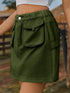 'Mariah' Elastic Waist Denim Skirt With Pockets - Celes Fashion